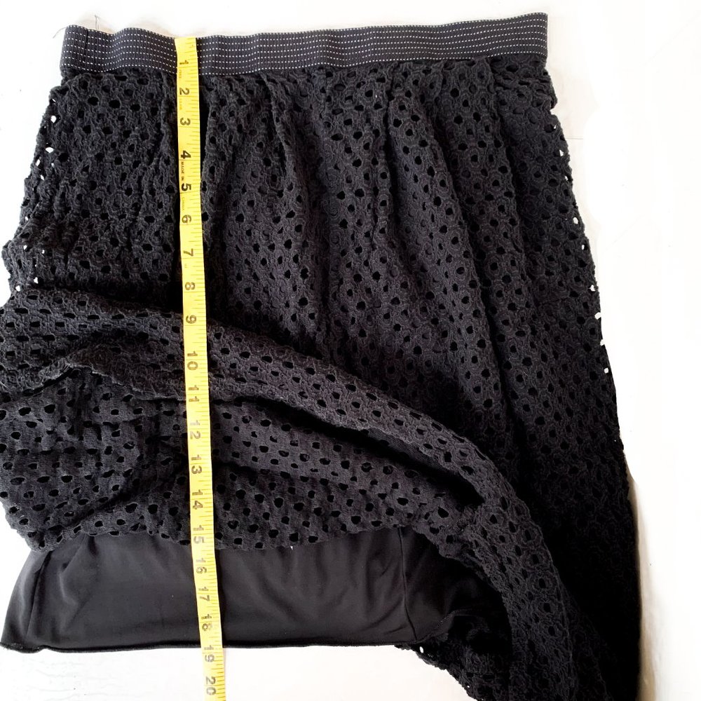 anthropologie weston black eyelet midi skirt L - Picture 5 of 8